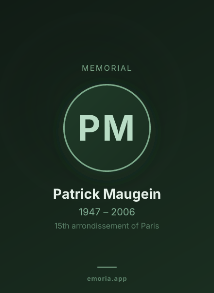 Memorial portrait of Patrick Maugein