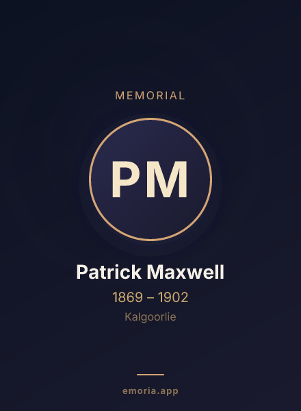 Memorial portrait of Patrick Maxwell