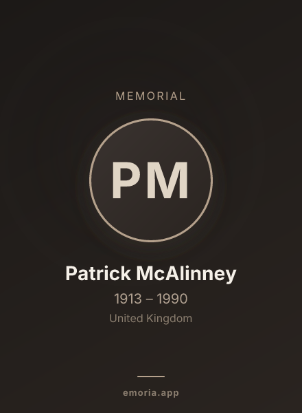 Memorial portrait of Patrick McAlinney