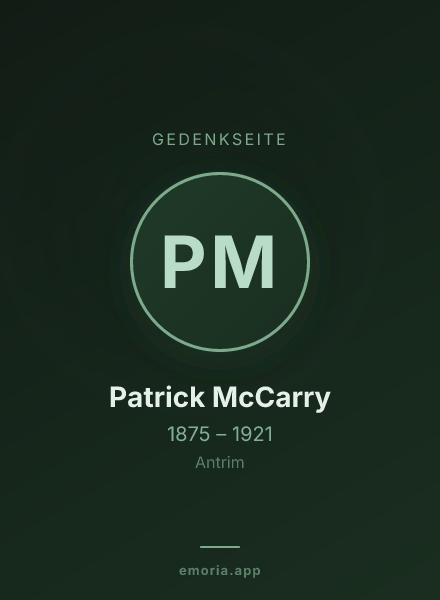 Gedenkportrait von Patrick McCarry