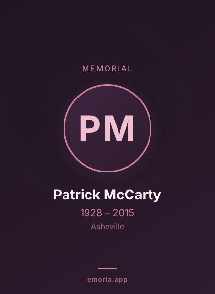 Memorial portrait of Patrick McCarty