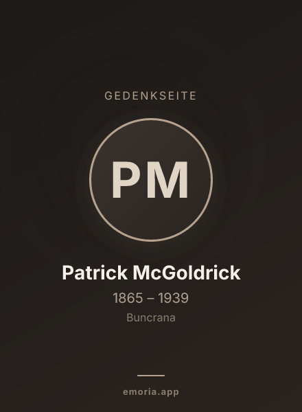 Gedenkportrait von Patrick McGoldrick