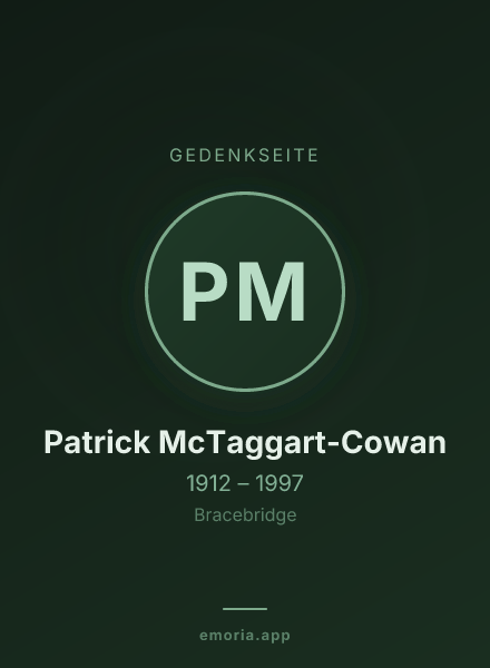 Gedenkportrait von Patrick McTaggart-Cowan