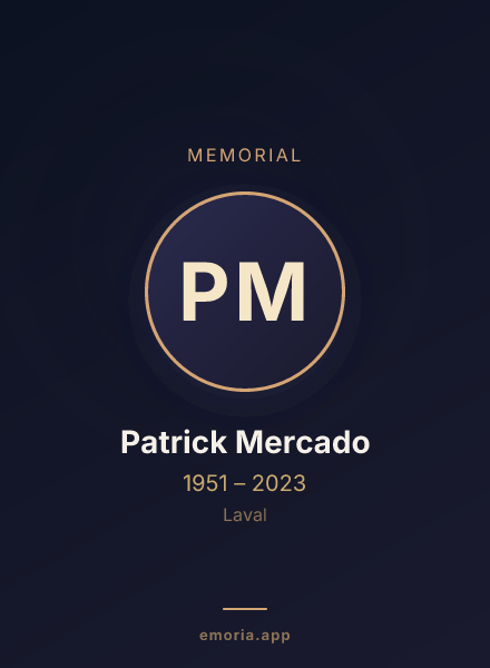 Memorial portrait of Patrick Mercado