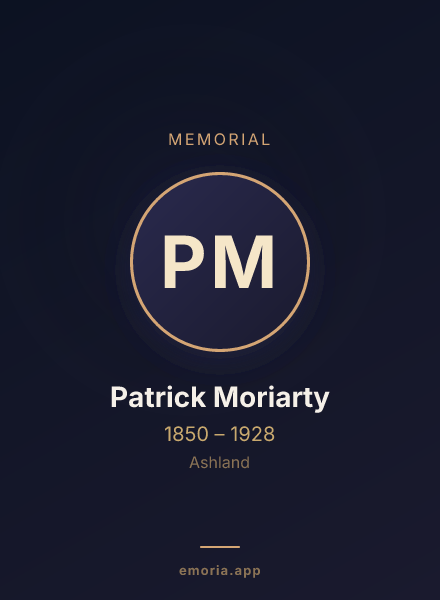 Memorial portrait of Patrick Moriarty