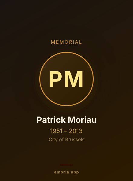 Memorial portrait of Patrick Moriau