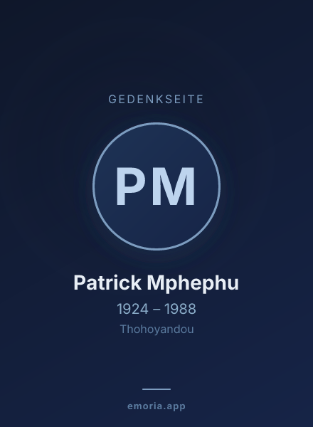 Gedenkportrait von Patrick Mphephu
