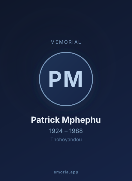 Memorial portrait of Patrick Mphephu