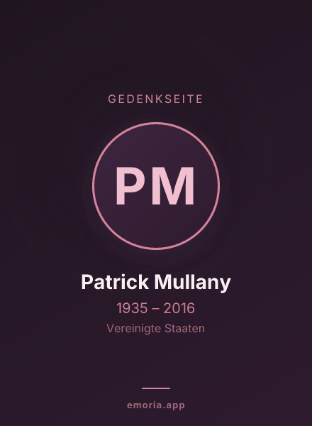 Gedenkportrait von Patrick Mullany