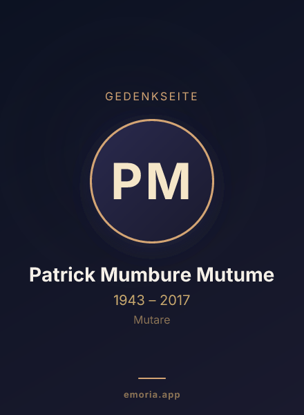 Gedenkportrait von Patrick Mumbure Mutume
