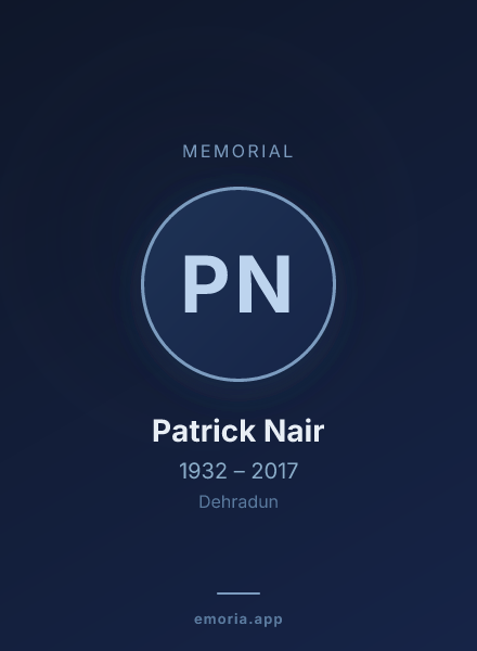 Memorial portrait of Patrick Nair