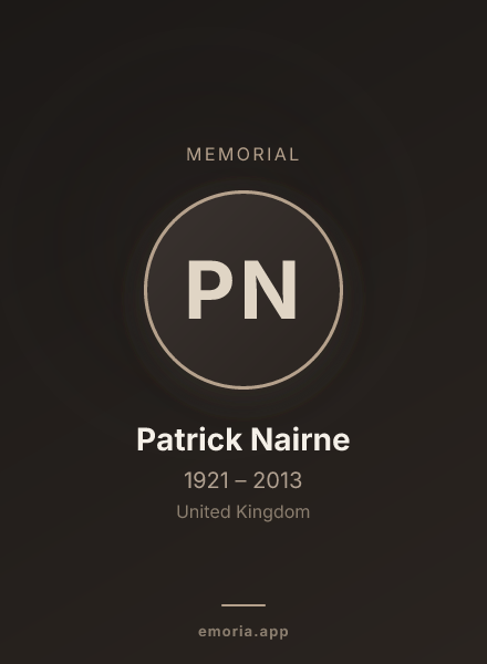Memorial portrait of Patrick Nairne