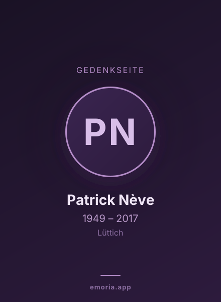 Gedenkportrait von Patrick Nève