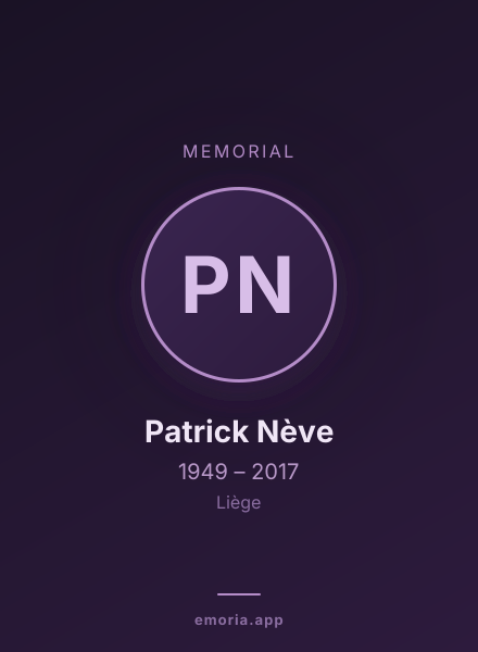 Memorial portrait of Patrick Nève