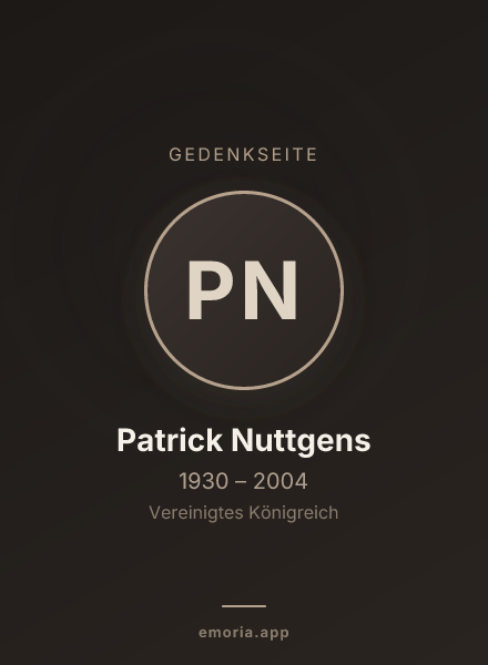Gedenkportrait von Patrick Nuttgens