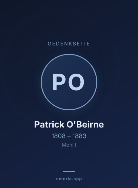 Gedenkportrait von Patrick O'Beirne