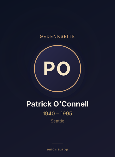 Gedenkportrait von Patrick O'Connell