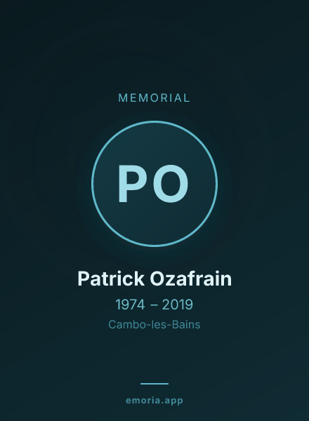 Memorial portrait of Patrick Ozafrain