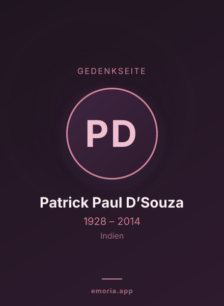 Gedenkportrait von Patrick Paul D’Souza