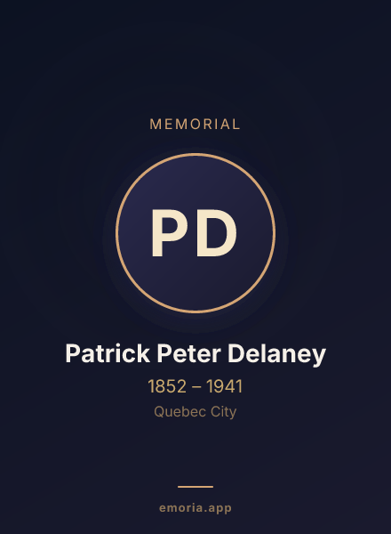 Memorial portrait of Patrick Peter Delaney