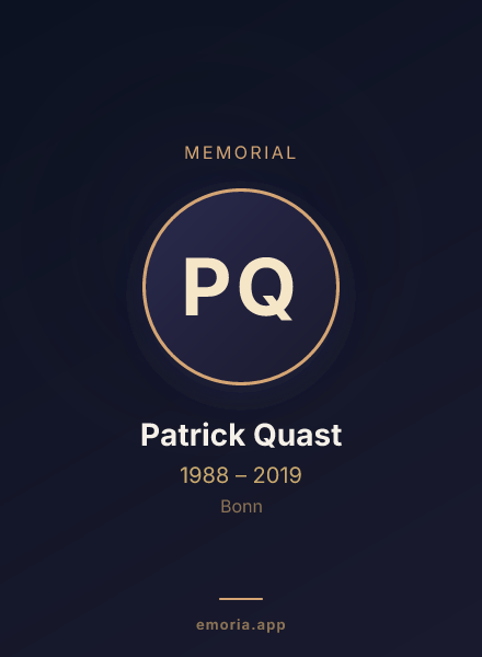 Memorial portrait of Patrick Quast