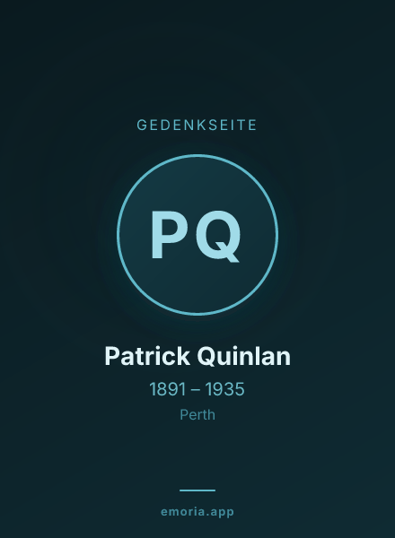 Gedenkportrait von Patrick Quinlan