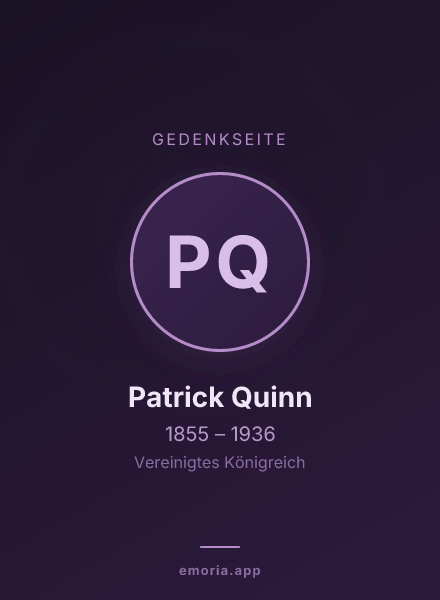 Gedenkportrait von Patrick Quinn