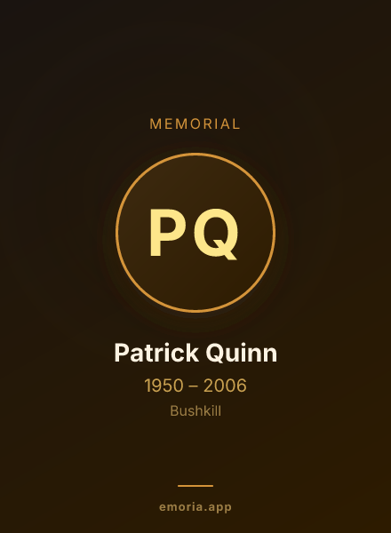 Memorial portrait of Patrick Quinn