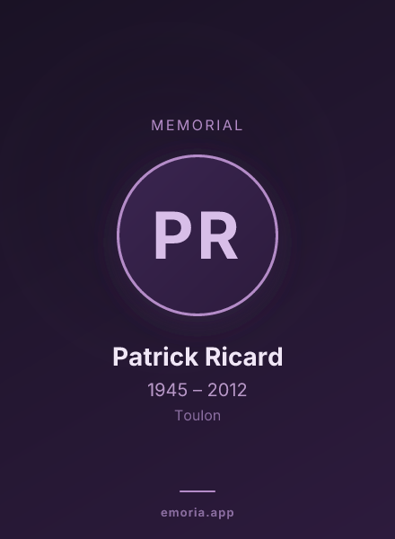 Memorial portrait of Patrick Ricard