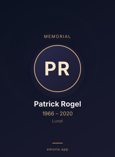 Memorial portrait of Patrick Rogel