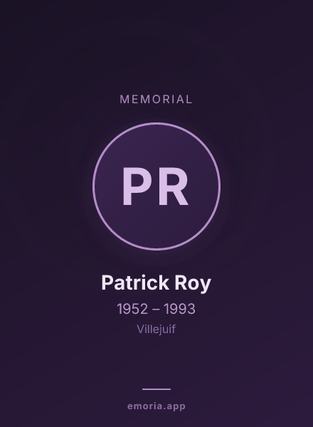 Memorial portrait of Patrick Roy