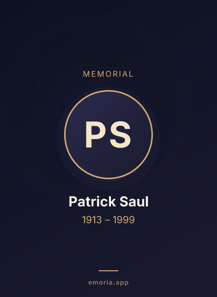 Memorial portrait of Patrick Saul