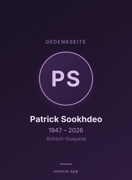 Gedenkportrait von Patrick Sookhdeo