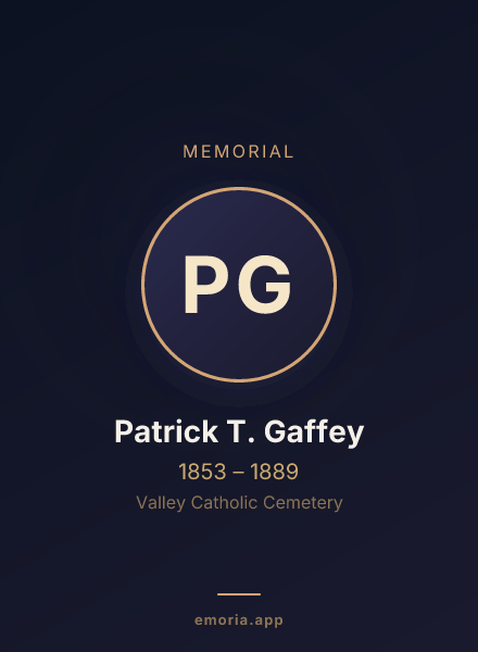 Memorial portrait of Patrick T. Gaffey