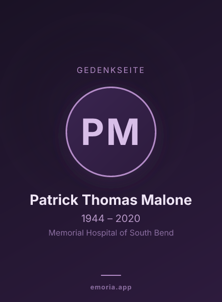 Gedenkportrait von Patrick Thomas Malone