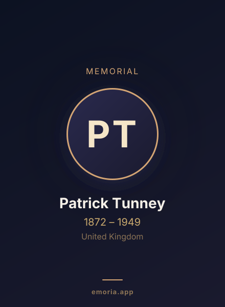 Memorial portrait of Patrick Tunney