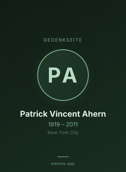 Gedenkportrait von Patrick Vincent Ahern