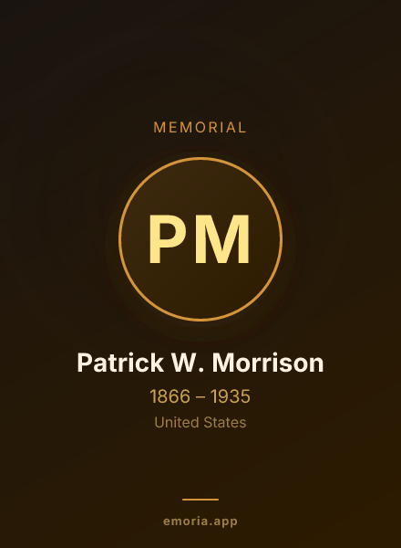 Memorial portrait of Patrick W. Morrison