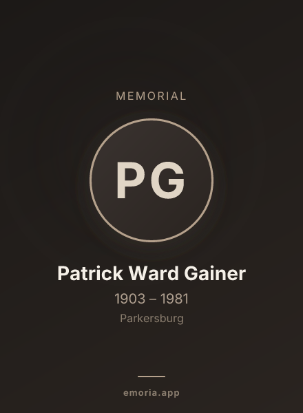 Memorial portrait of Patrick Ward Gainer