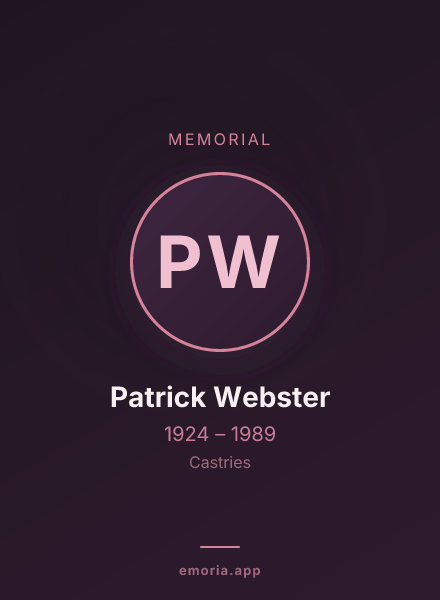 Memorial portrait of Patrick Webster