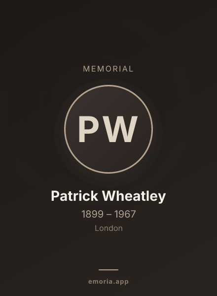 Memorial portrait of Patrick Wheatley
