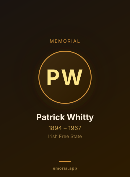 Memorial portrait of Patrick Whitty