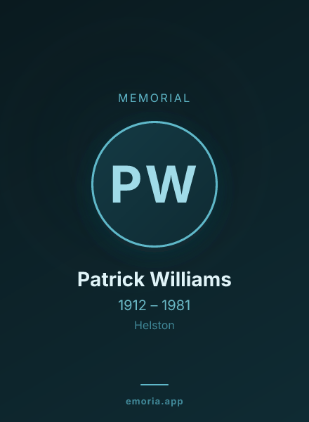 Memorial portrait of Patrick Williams