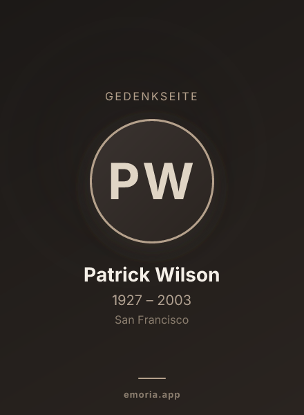 Gedenkportrait von Patrick Wilson