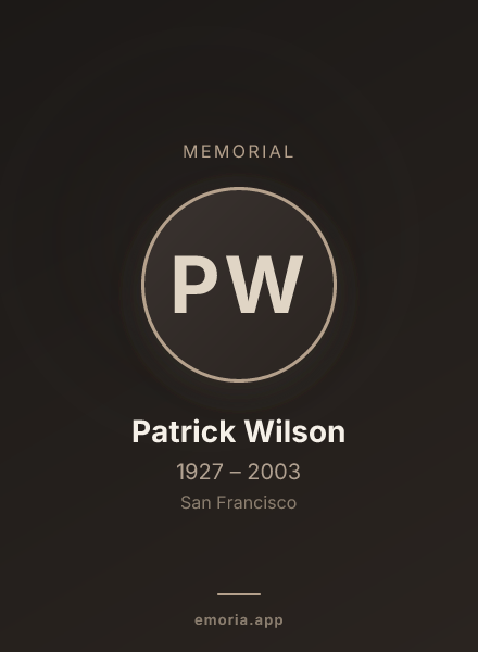 Memorial portrait of Patrick Wilson