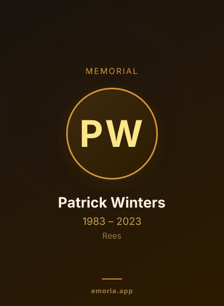 Memorial portrait of Patrick Winters