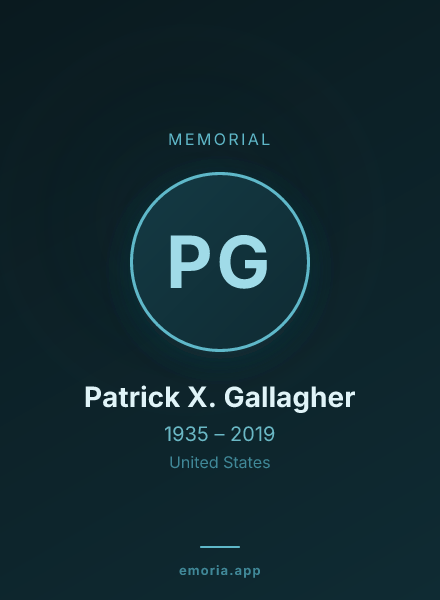 Memorial portrait of Patrick X. Gallagher