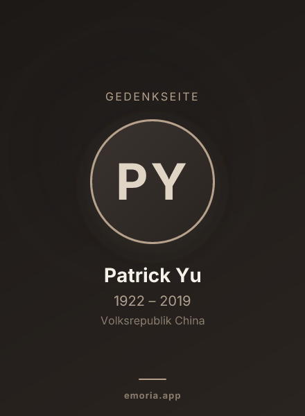 Gedenkportrait von Patrick Yu