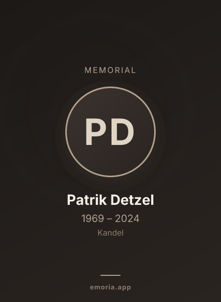 Memorial portrait of Patrik Detzel