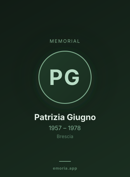 Memorial portrait of Patrizia Giugno
